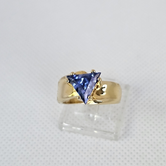 Vintage Lab Created Tanzanite Ring in 14k over 925. Size 7! - Picture 6 of 6